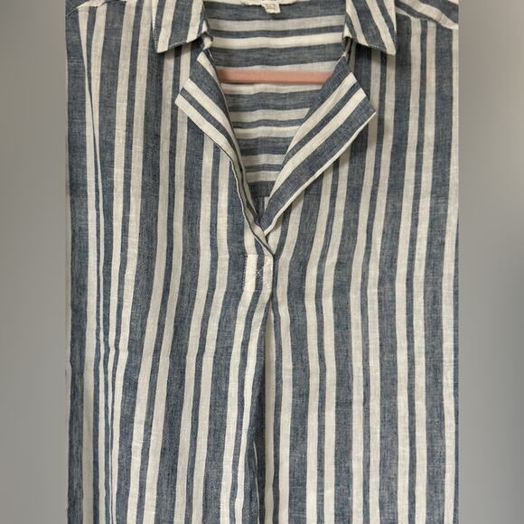 Beach lunch and lounge linen/cotton stripe top, size Large worn once - Picture 8 of 8